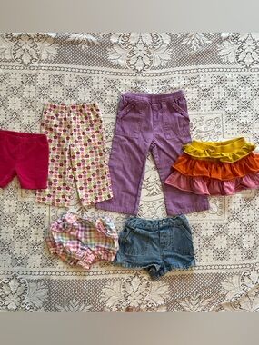 Super cute Lot of 6 vintage infant baby girl bottoms 12-24months 90s vibe y2k